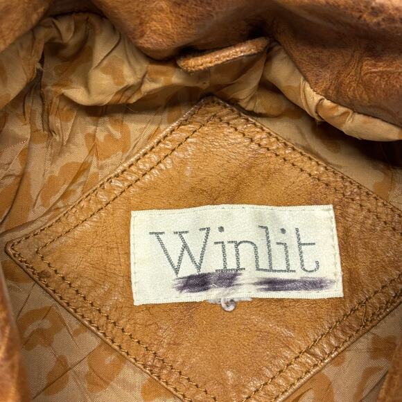 Vintage 80s 90s Winlit Brown‎ Womens L Suede Leather Trench Coat Jacket - Picture 5 of 12